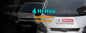 4 hr Van hire available